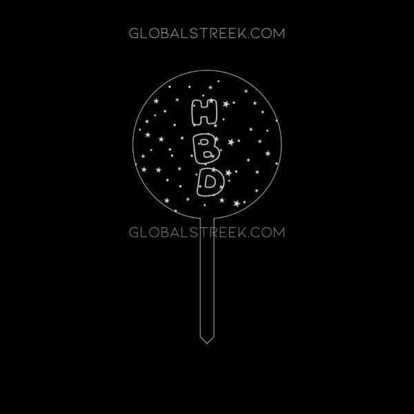 Birthday Acrylic Cake Topper Design File