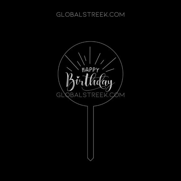 Birthday Acrylic Cake Topper Design File