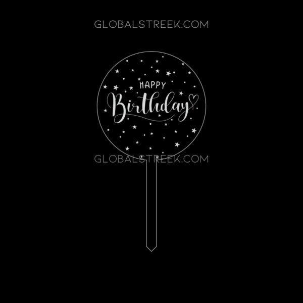 Birthday Acrylic Cake Topper Design File
