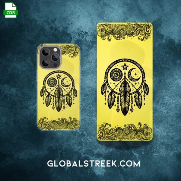 Golden Acrylic Mobile Back Panel Design File