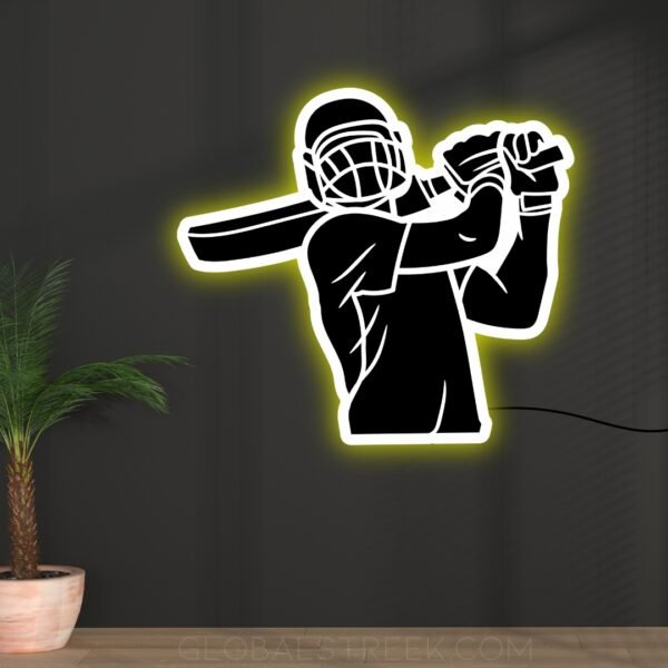 Acrylic Wall Decor for Room (Cricket Player) Design File