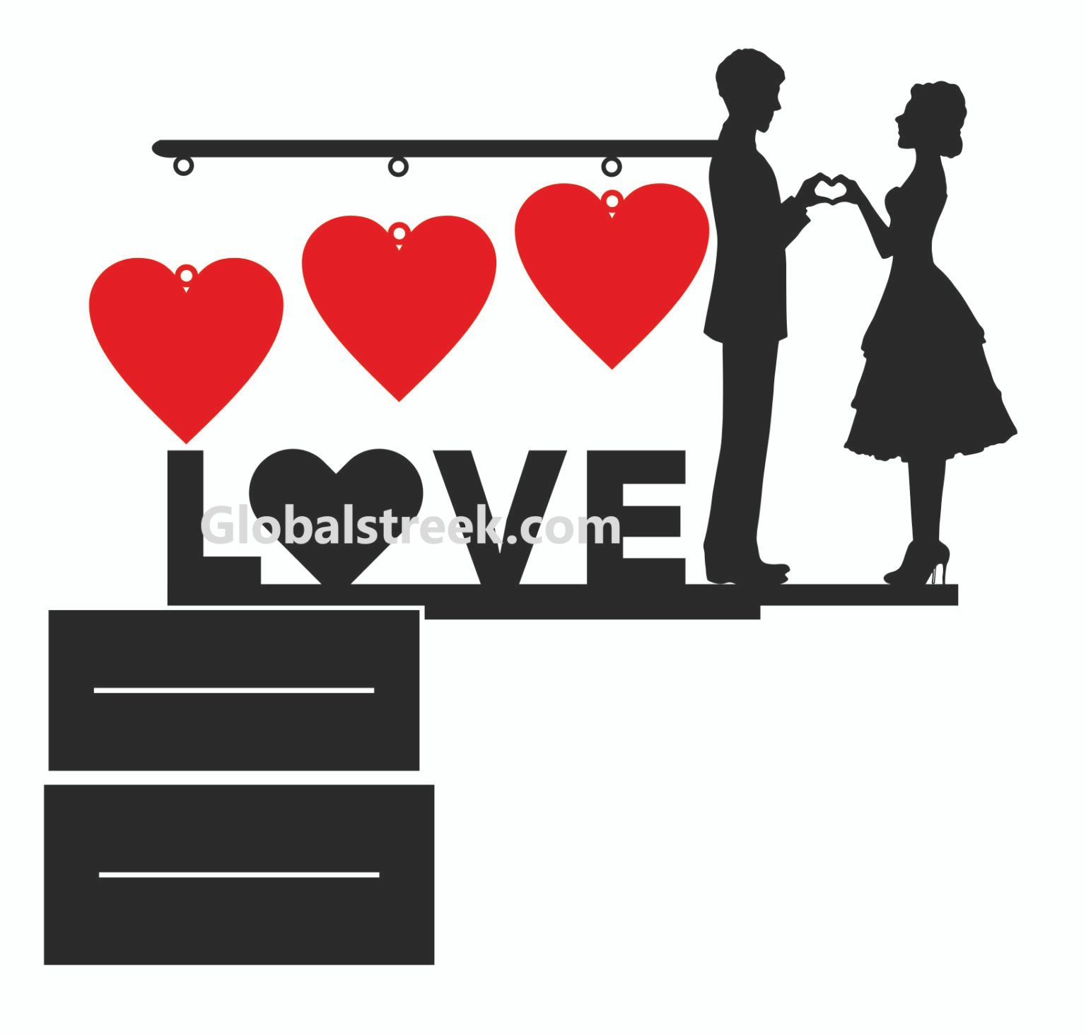 Love Couple Photo Stand Design File