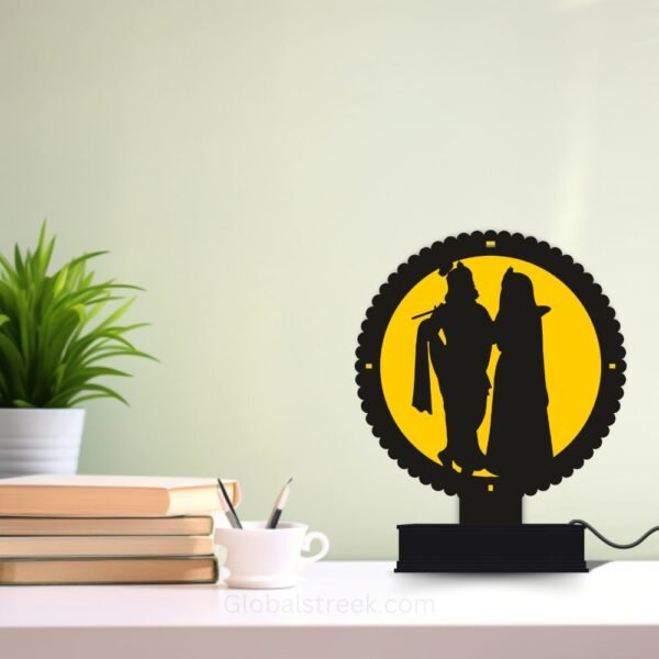 Radha Krishna Acrylic Table Lamp Laser Cutting Design File