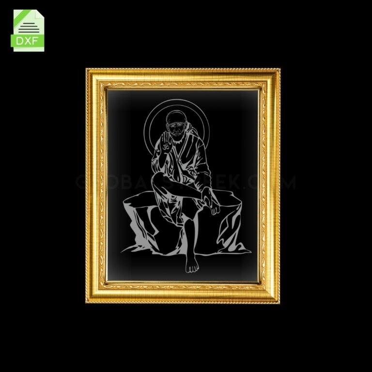 Shirdi Sai Baba Acrylic Frame Artwork Laser Design File
