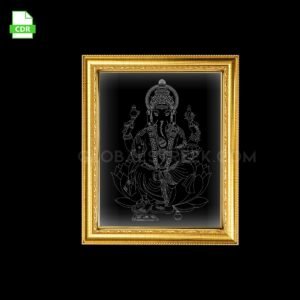 Lord Ganesha 3 Acrylic Frame Artwork Laser Design File