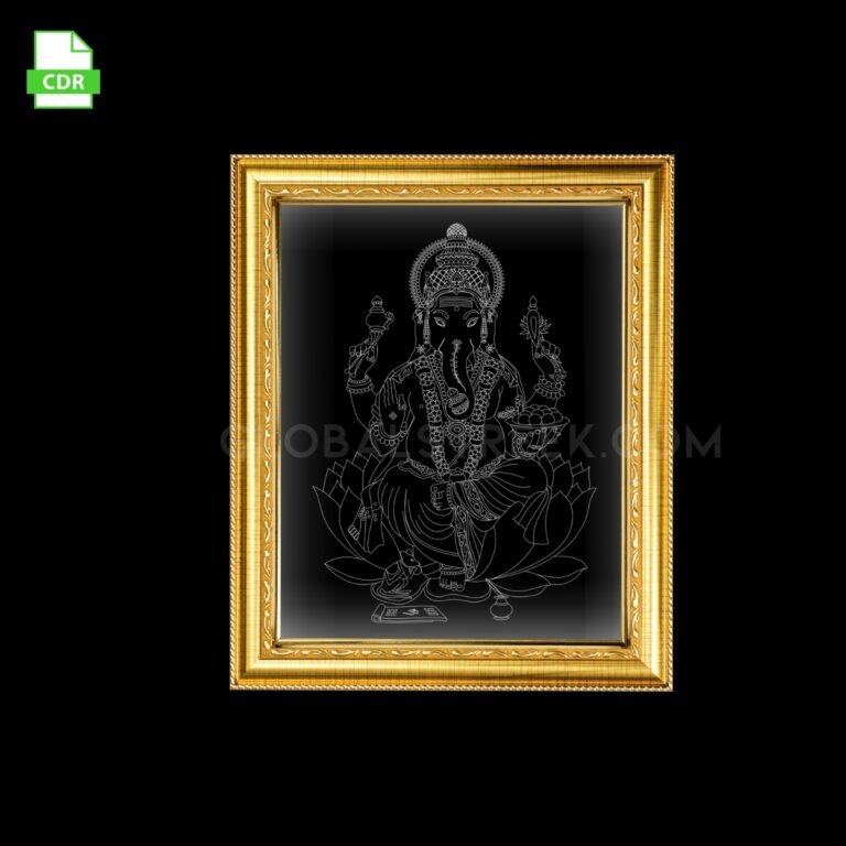 Lord Ganesha 3 Acrylic Frame Artwork Laser Design File