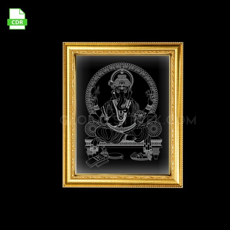 Lord Ganesha 5 Acrylic Frame Artwork Laser Design File
