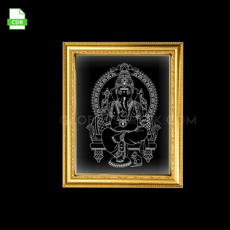 Lord Ganesha 7 Acrylic Frame Artwork Laser Design File