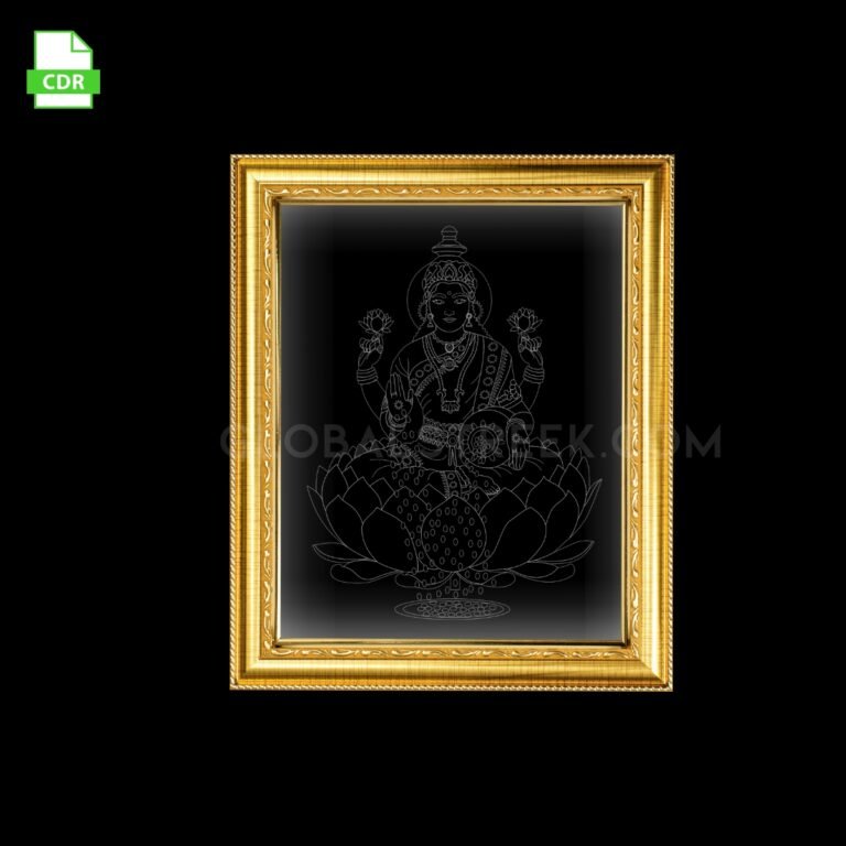 Goddess Lakshmi Acrylic Frame Artwork Laser Design File