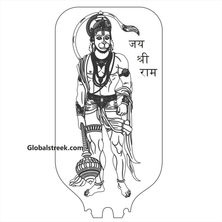 Lord Hanuman Acrylic Night Lamp Design File
