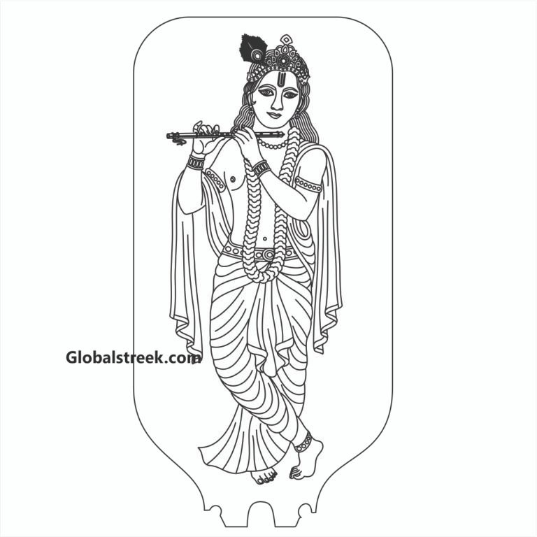 God Krishna Acrylic Night Lamp Design File