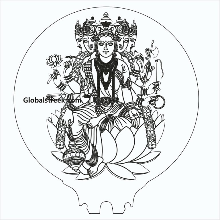 Goddess lakshmi Acrylic Night Lamp Design File