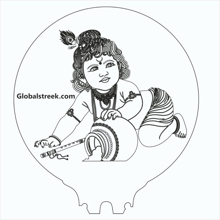 Shree Krishna  Acrylic Night Lamp Design File