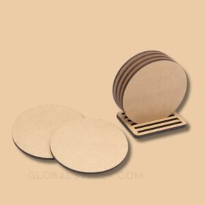 Plain 6 Round MDF Coaster