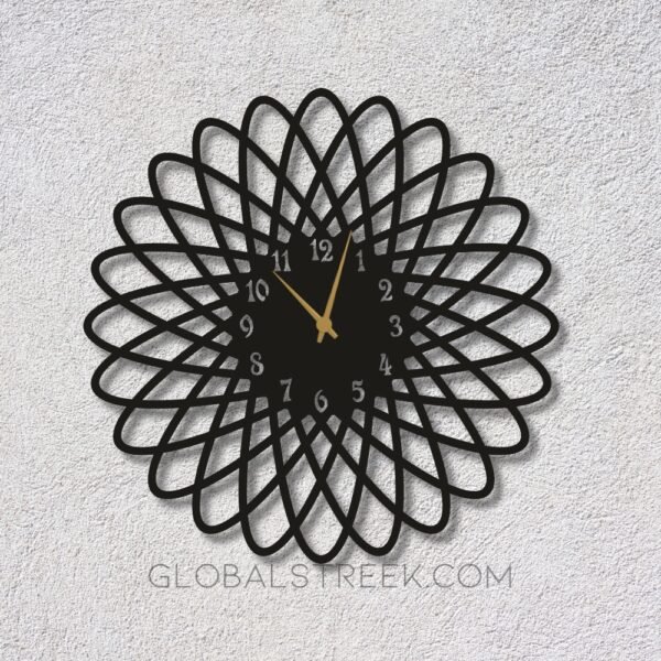 Stylish clock design file for laser cutting