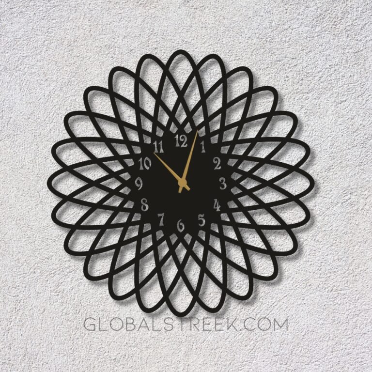 stylish clock design file for laser cutting - GlobalStreek