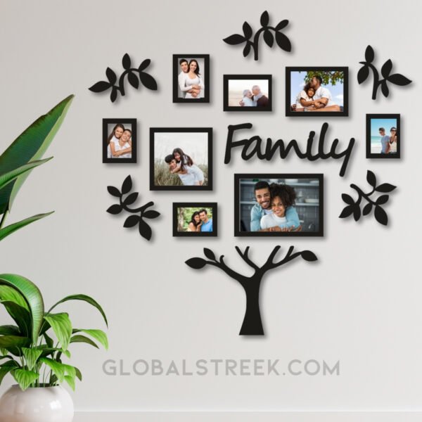 Family Tree Wall Photo Frame Laser Cutting Design