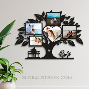 Tree Wall Photo Frame Laser Cutting Design