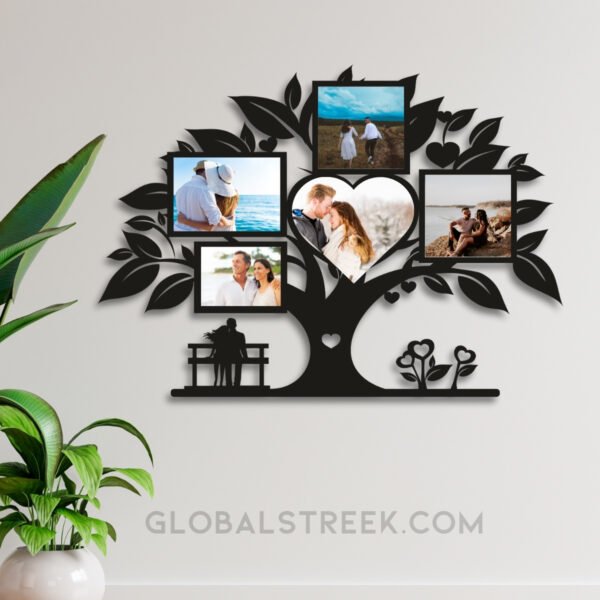 Tree Wall Photo Frame Laser Cutting Design
