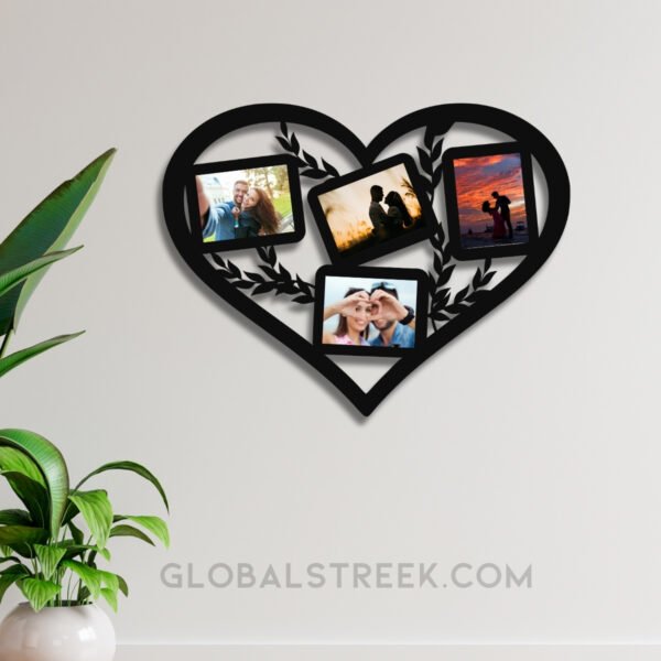 Heart Wall Photo Frame Laser Cutting Design