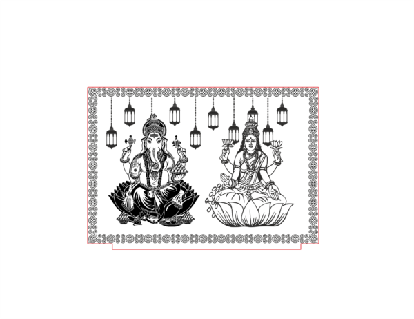 Lakshmi and Ganesha God Acrylic Night Lamp Design File