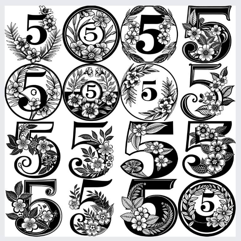 Number-5-flowers-patterns-vector-design-image.jpeg