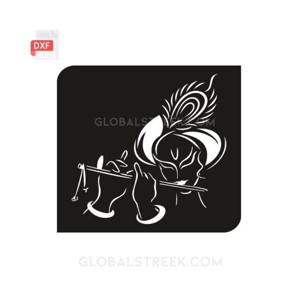 Krishna Laser Stencil Vector Design | DXF File