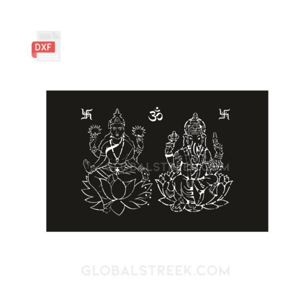 Lakshmi and Ganesh Stencil Vector Design