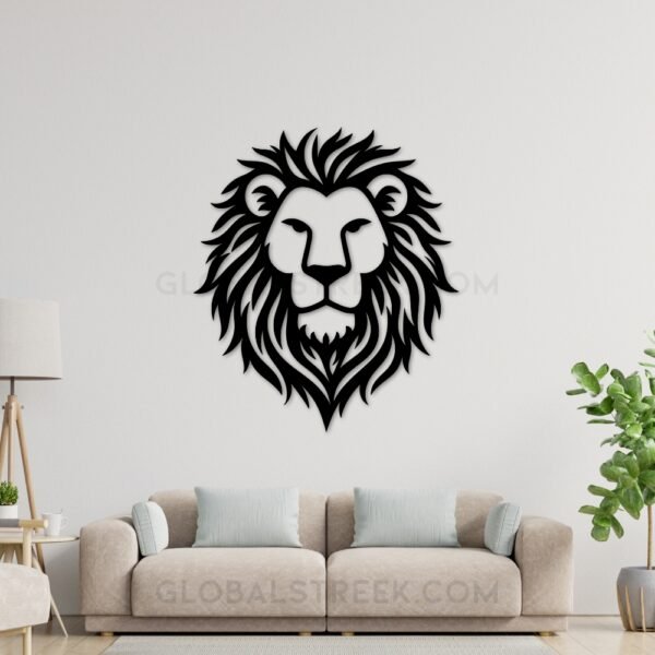 Lion Wall Art Design | Premium DXF File for Laser Cutting & CNC