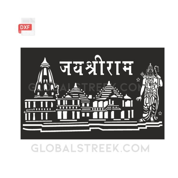 Ram Mandir Jali Vector Design