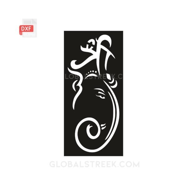 Shri Ganesh Stencil Vector Design | DXF File