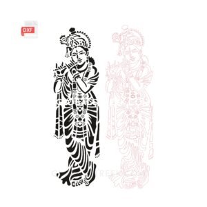 Shri Krishna Jali Vector Design 2 | DXF File for CNC