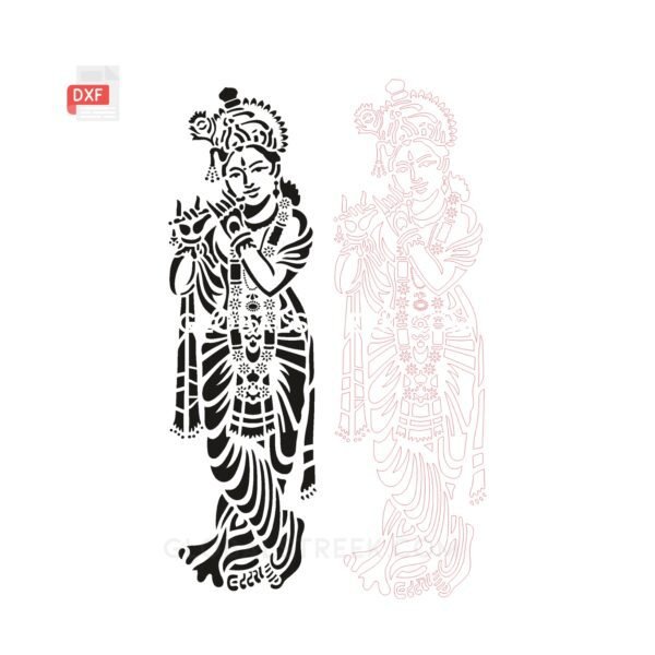 Shri Krishna Jali Vector Design 2 | DXF File for CNC