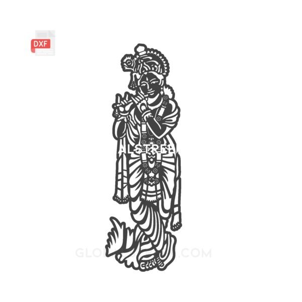 Shri Krishna Vector Design | DXF File for Laser Cutting