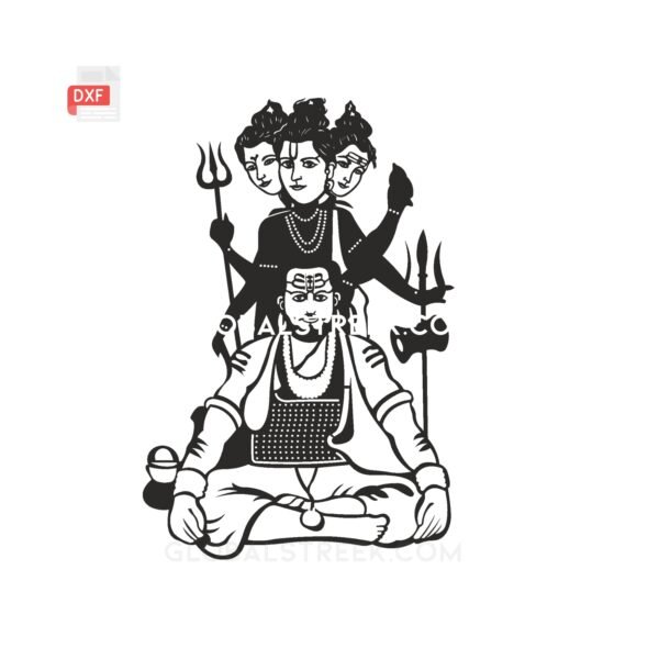 Aadesh Baba Dattatreya Swamy Jali Vector Design