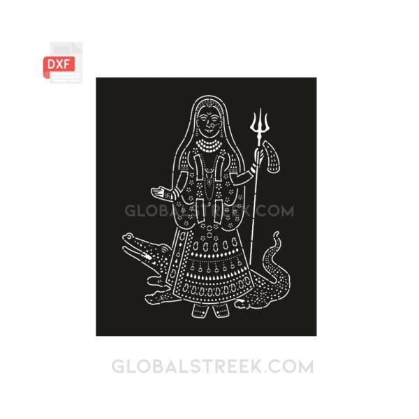 Khodiyar Maa Stencil Vector Design