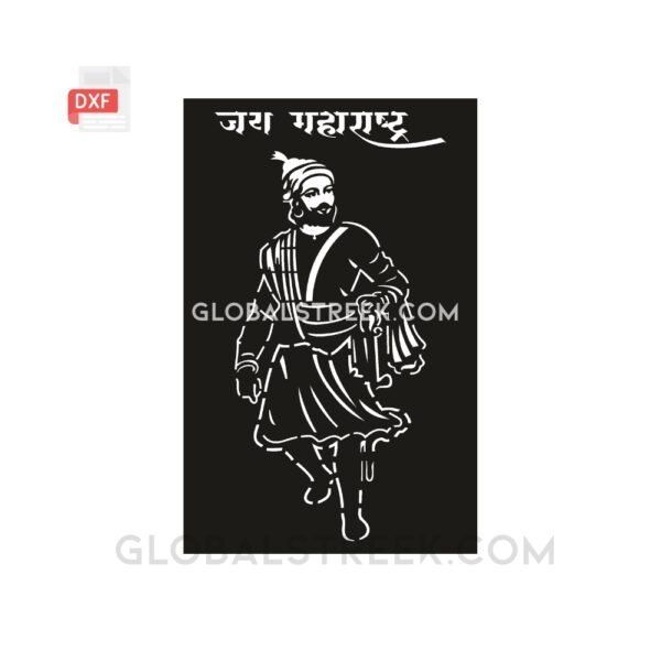 Shivaji Maharaj Stencil Vector Design | DXF File for Laser Cutting & CNC