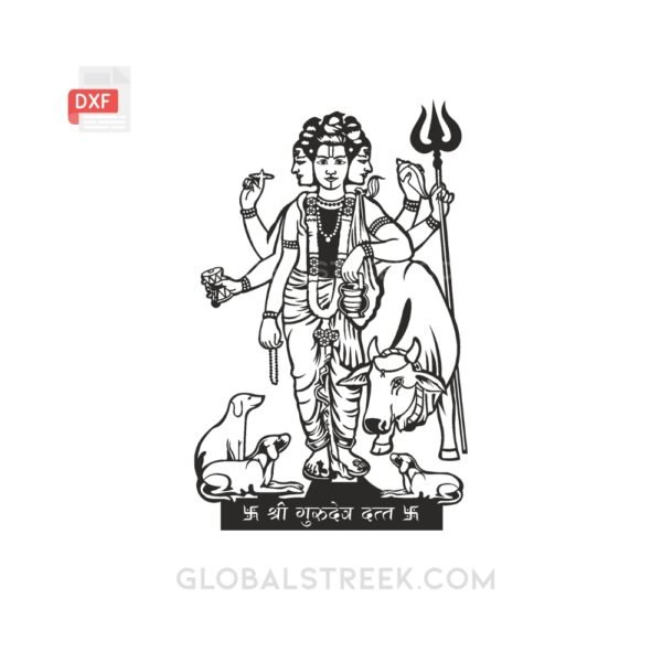 Shri Gurudev Datta Vector Design | DXF File