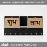 wooden keyholder shubh labh image