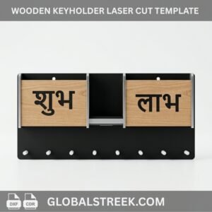 Wooden Keyholder Laser Cut Template DXF File for CNC