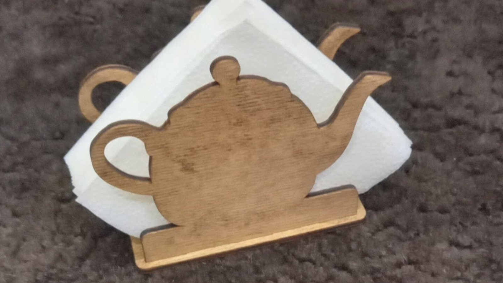 Teapot shaped napkin holder Laser cutting file
