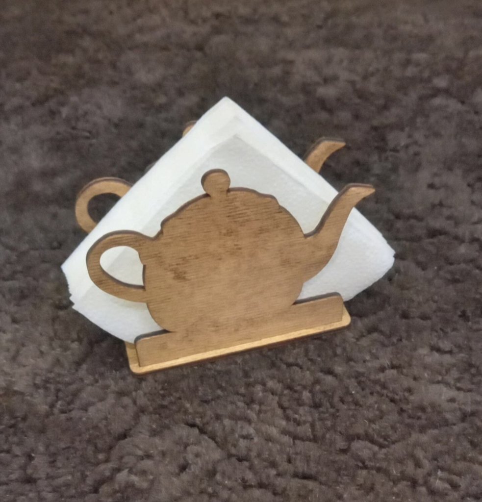 Teapot shaped napkin holder Laser cutting file