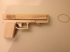 Semi-automatic pistol with rubber bands free mdf laser cutting design file