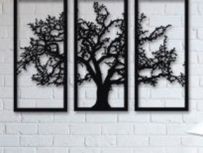 Wall decor Tree 3 panels laser cutting free design file