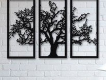 Wall decor Tree 3 panels laser cutting free design file