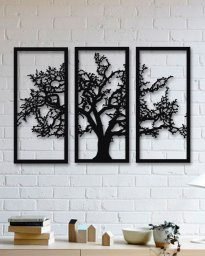 Wall decor Tree 3 panels laser cutting free design file