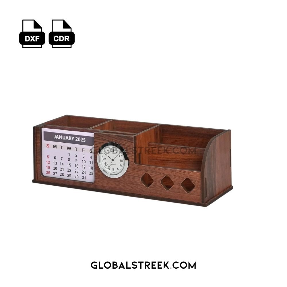 wooden-Desk-Organizer-laser-cutting-free-design