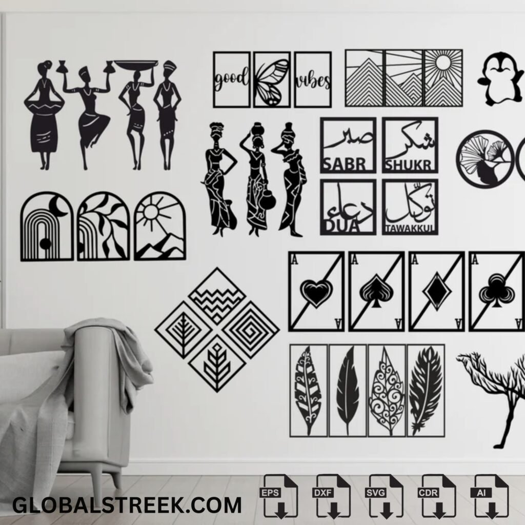 100+ Premium Wall Art Decor Laser Cutting Files Bundle