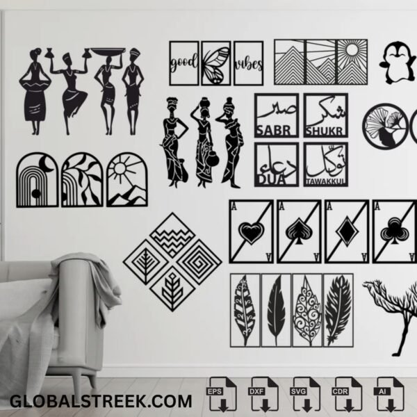 100+ Premium Wall Art Decor Laser Cutting Files Bundle