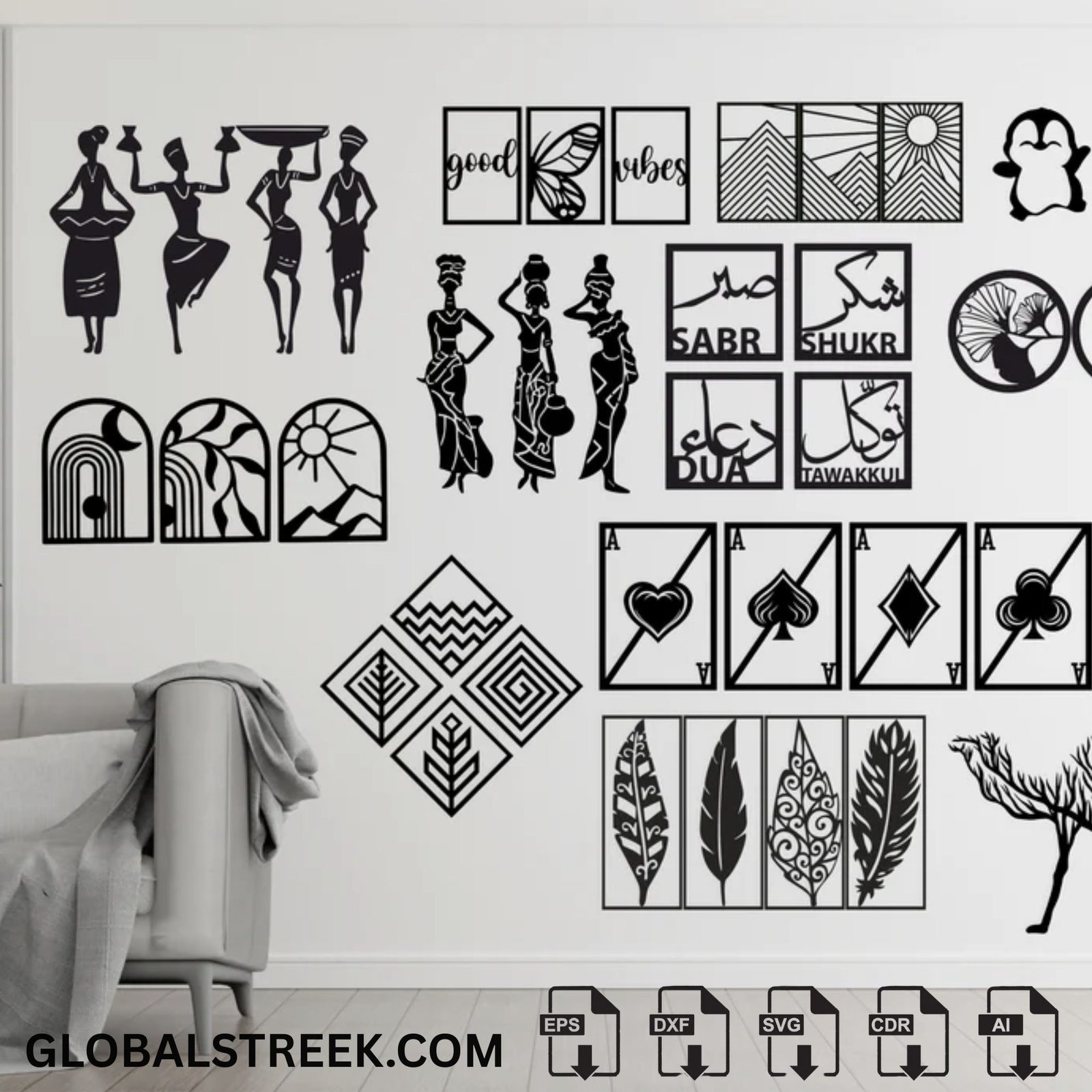 100+ Premium Wall Art Decor Laser Cutting Files Bundle